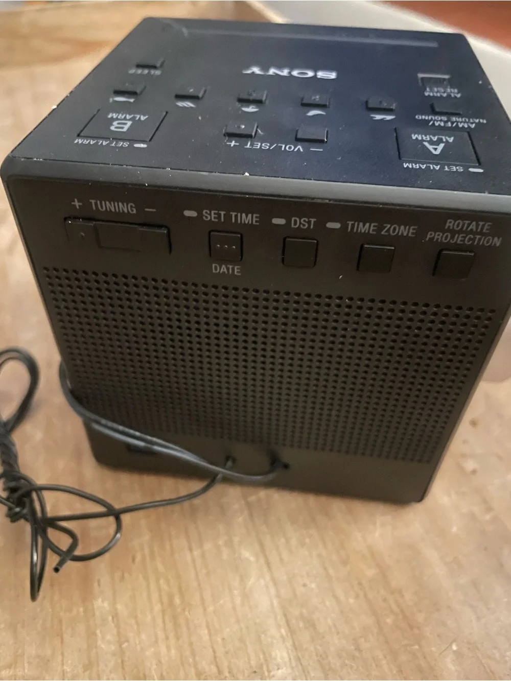 Sony Black ICF-C1PJ and Silver Cube Digital Clock Radio projector nature sounds